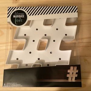 “#” Hashtag Symbol Marquee Sign